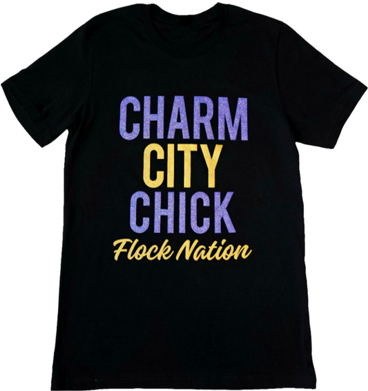 Charm City Chick Glitter Graphic Tee